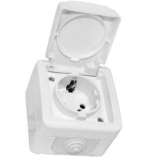 Πρίζα Σούκο με Καπάκι 16A Λευκή Επίτοιχη IP54 13-25501223